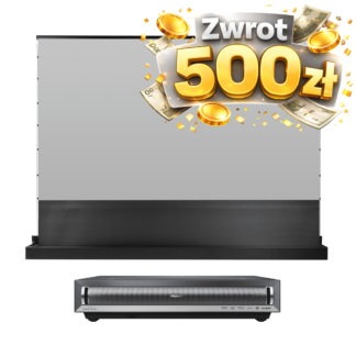 Hisense PX3 Laser Cinema 2800 ANSI projektor + Suprema Libra Electro ALR Lite 120 cali ekran elektryczny (komplet)