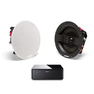 Bose Music Amplifier wzmacniacz głośnikowy + 2x Virtually Invisible 791 II głośnik wewnętrzny (komplet)