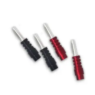 Chord Company ChordOhmic Silver Banana SHORT CRIMP RED & Black ABS Cap (sztuka)
